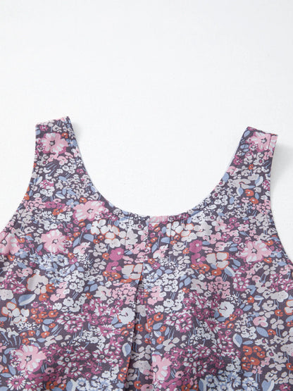 Floral Print Button Front Tank Top-Nordavory