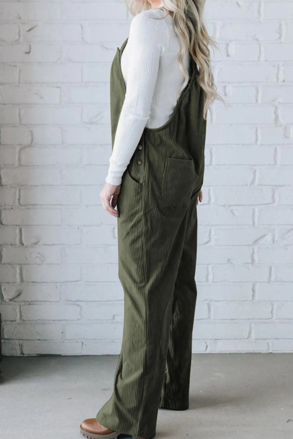Square Neck Wide Strap Overalls-Nordavory