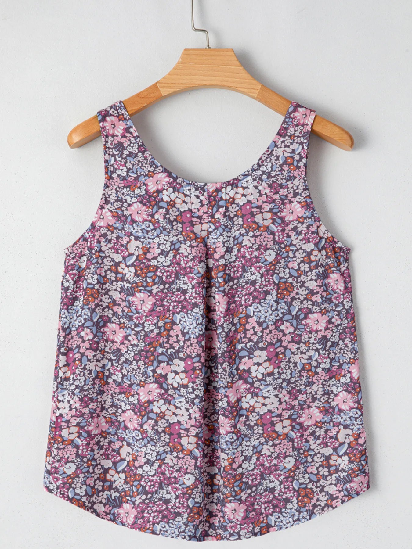 Floral Print Button Front Tank Top-Nordavory