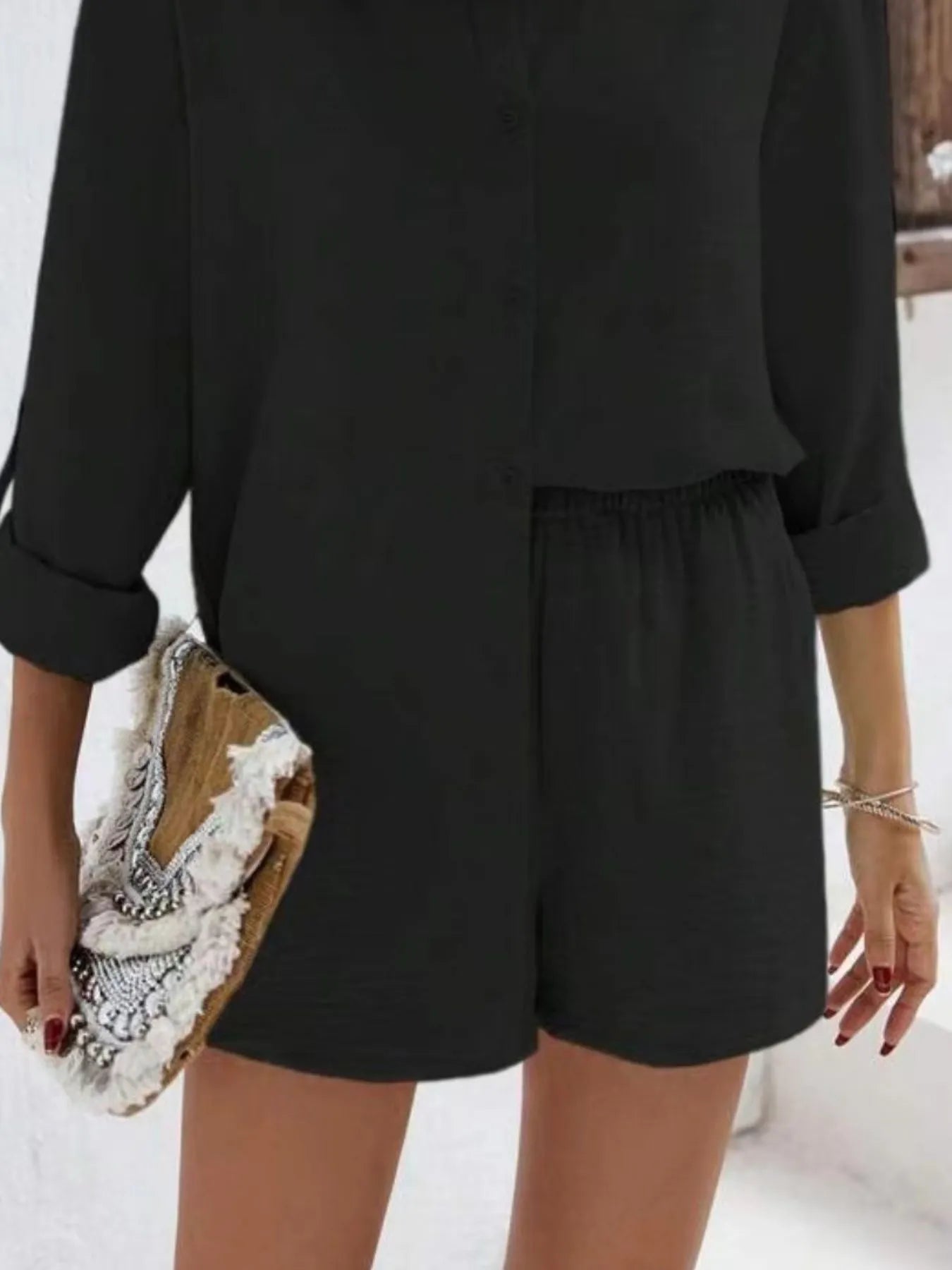 Button Down Shirt and Shorts Set-Nordavory