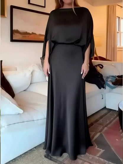 Full Size Elegant Batwing Sleeve Maxi Dress Plus Size-Nordavory