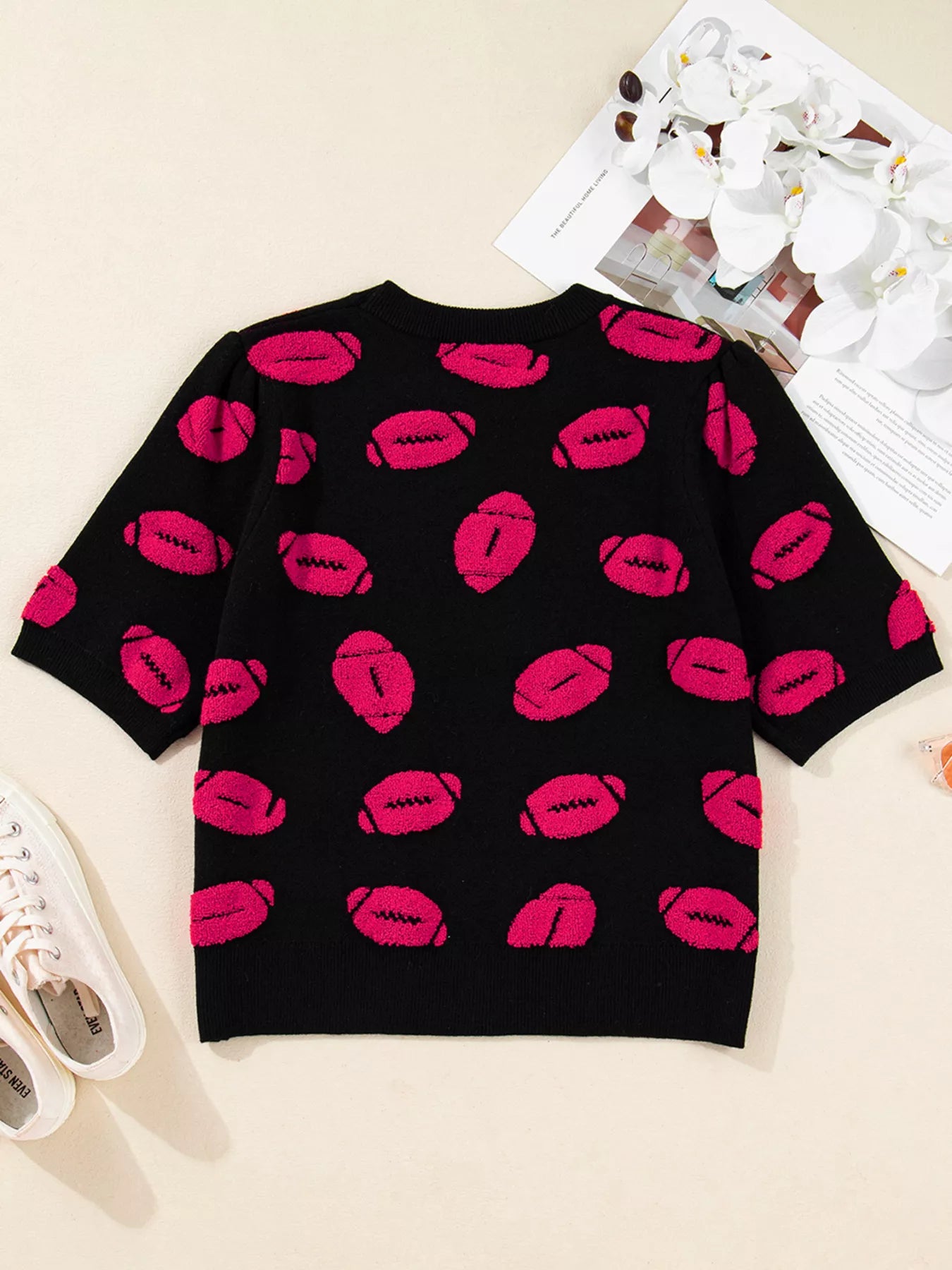 Casual Knit Short Sleeve Sweater-Nordavory