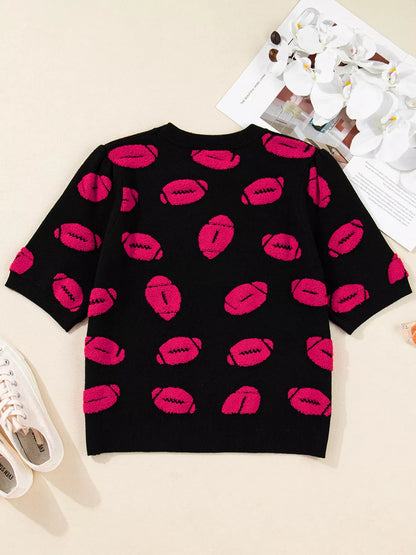 Casual Knit Short Sleeve Sweater-Nordavory