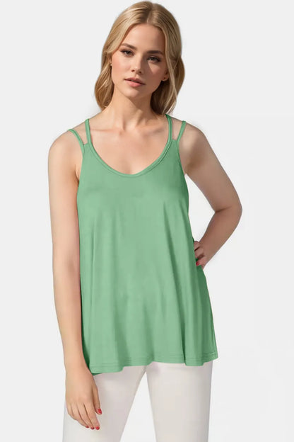 Basic Bae Bamboo Scoop Neck Double Spaghetti Straps Cami-Nordavory