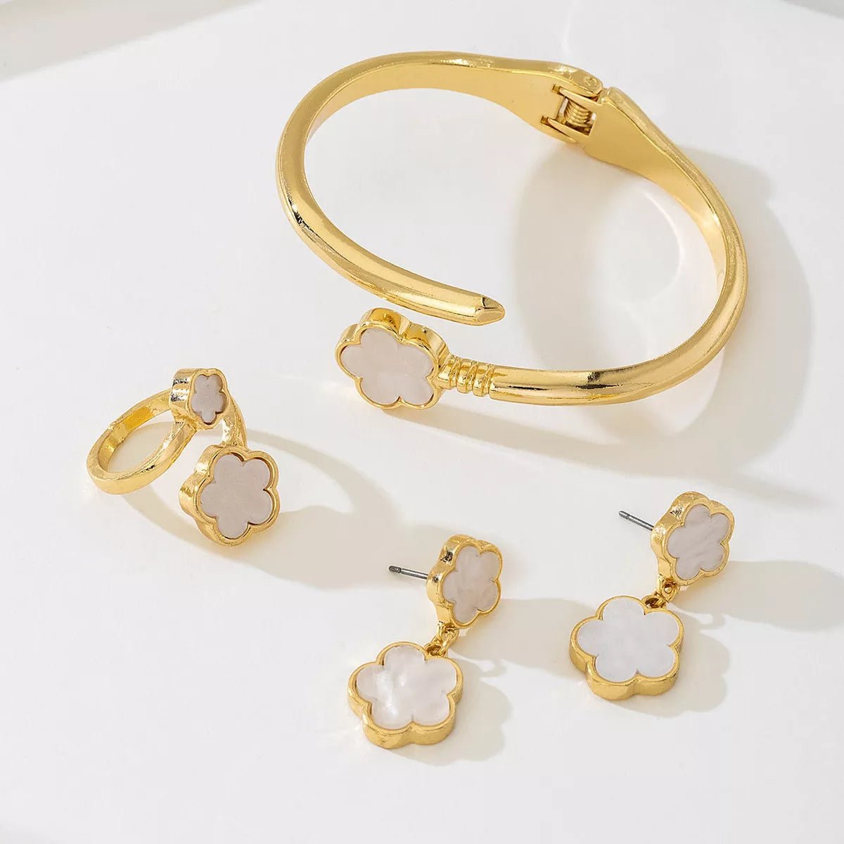 18K Gold-Plated Flower Jewelry Set-Nordavory