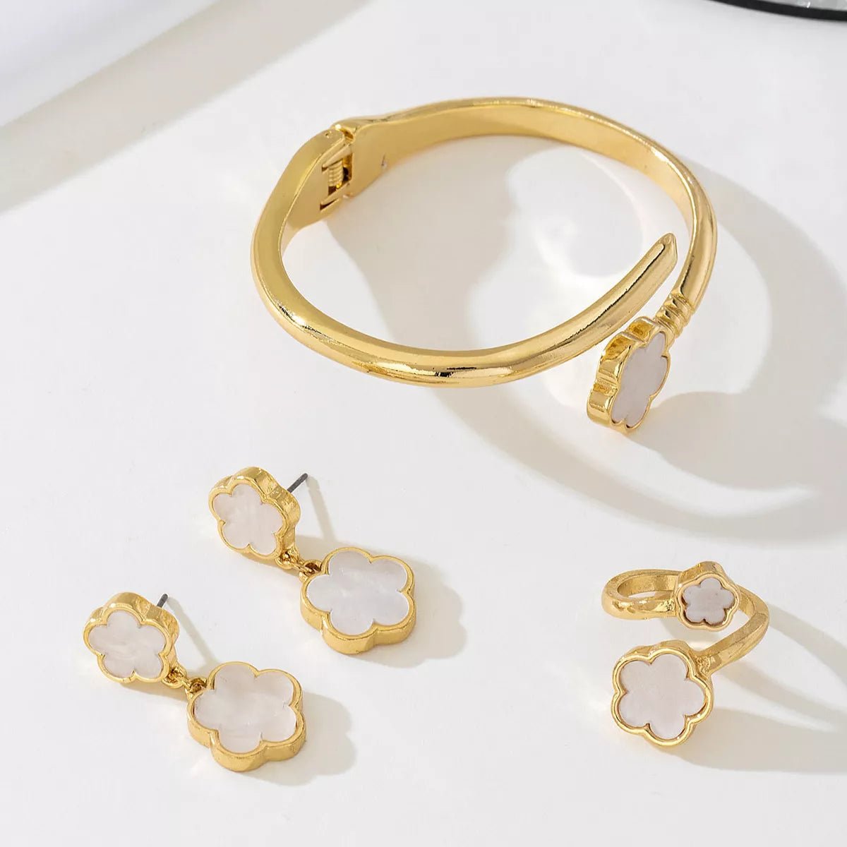 18K Gold-Plated Flower Jewelry Set-Nordavory
