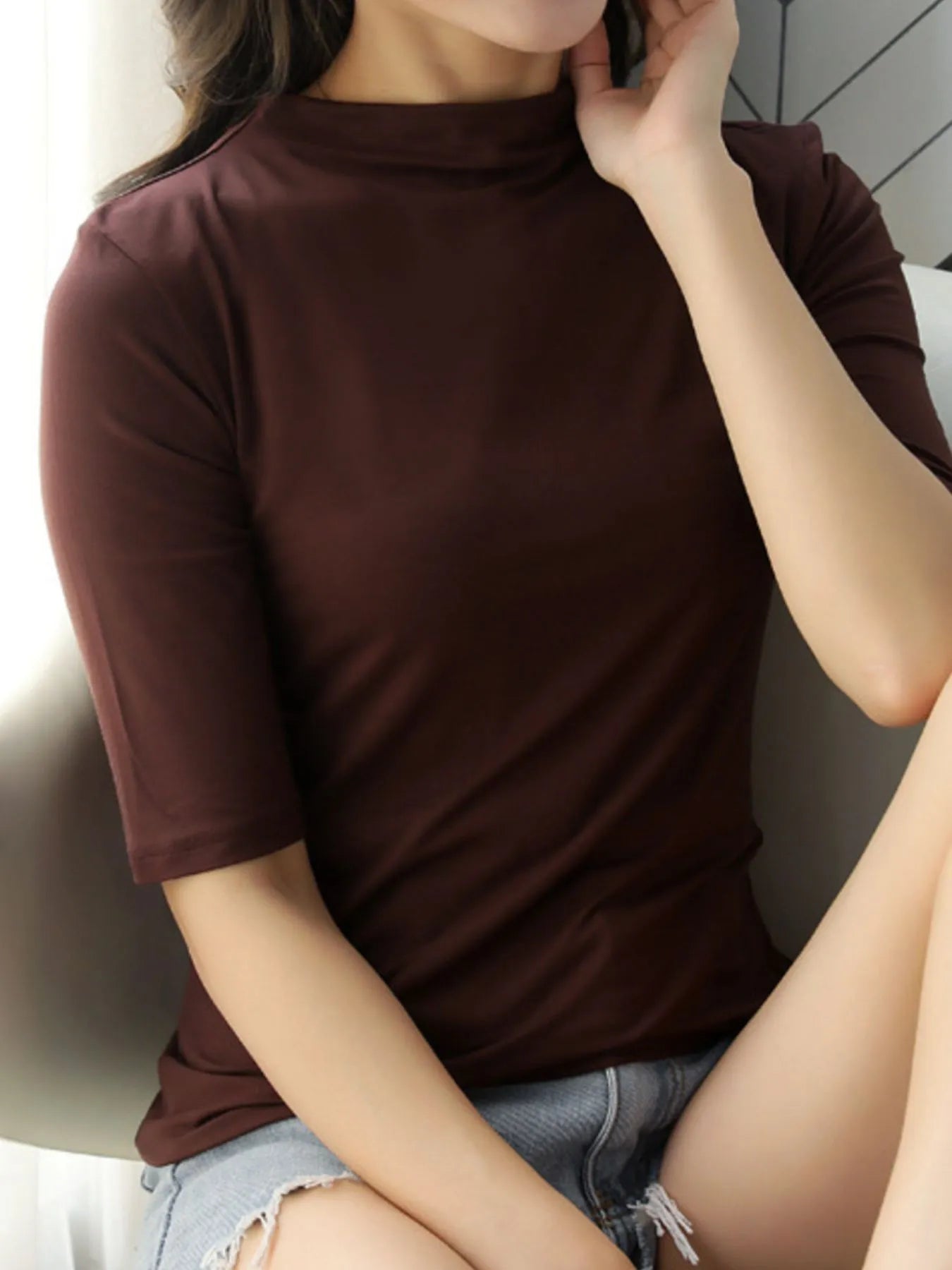 Solid Color Short Sleeve T-Shirt-Nordavory