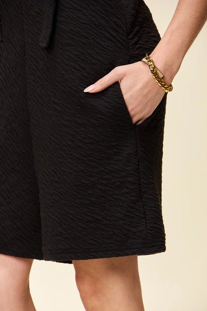 Double Take Full Size Texture Square Neck Romper-Nordavory