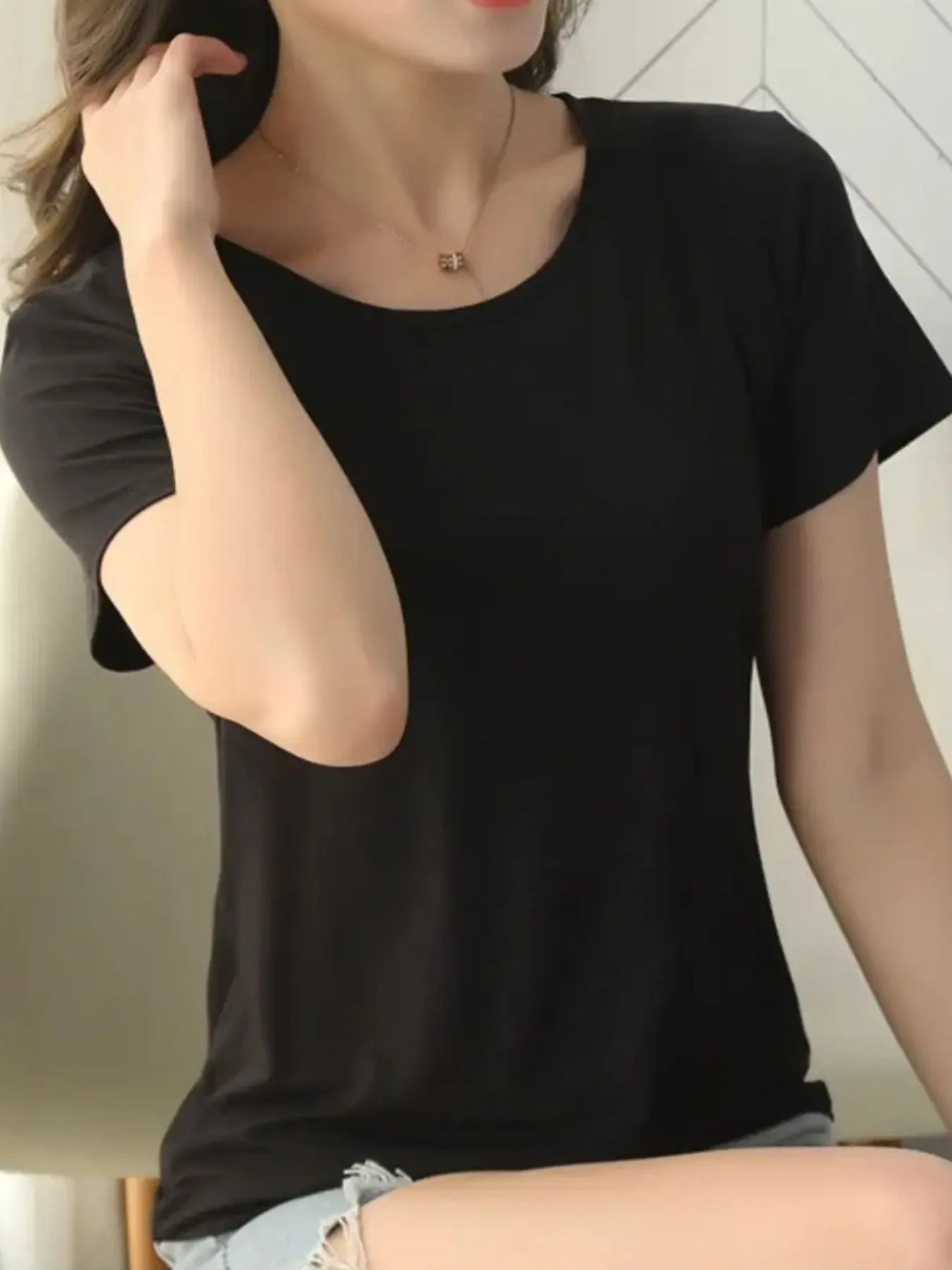Round Neck Short Sleeve T-Shirt-Nordavory