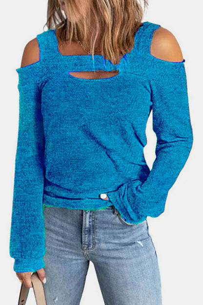 Full Size Cutout Cold Shoulder Blouse-Nordavory