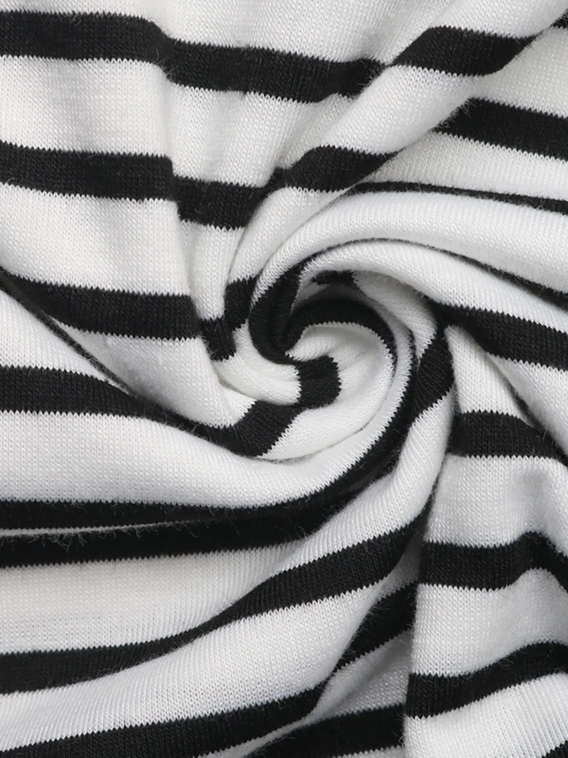 Striped Notched Short Sleeve T-Shirt-Nordavory