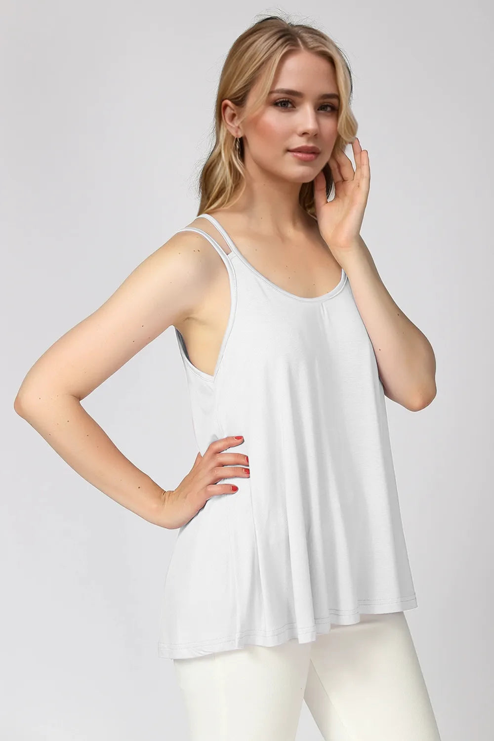 Basic Bae Bamboo Scoop Neck Double Spaghetti Straps Cami-Nordavory