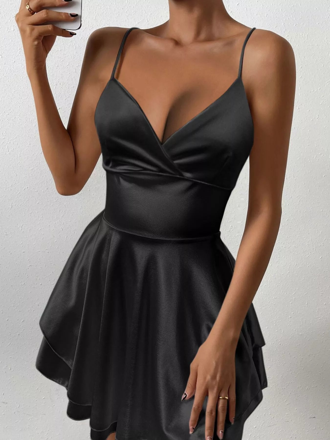 Tie Back Layered Cami Dress-Nordavory