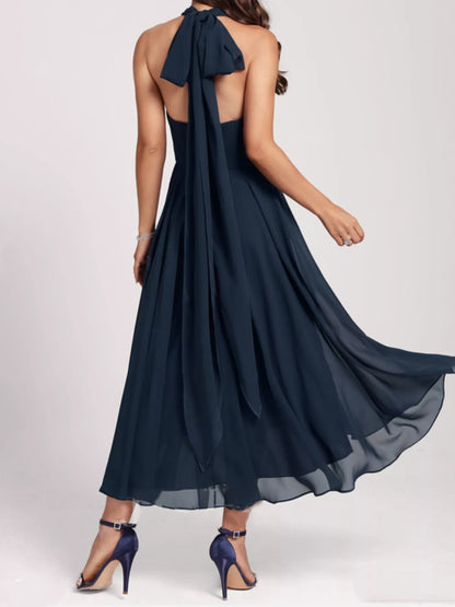 Ruched A-Line Midi Dress-Nordavory