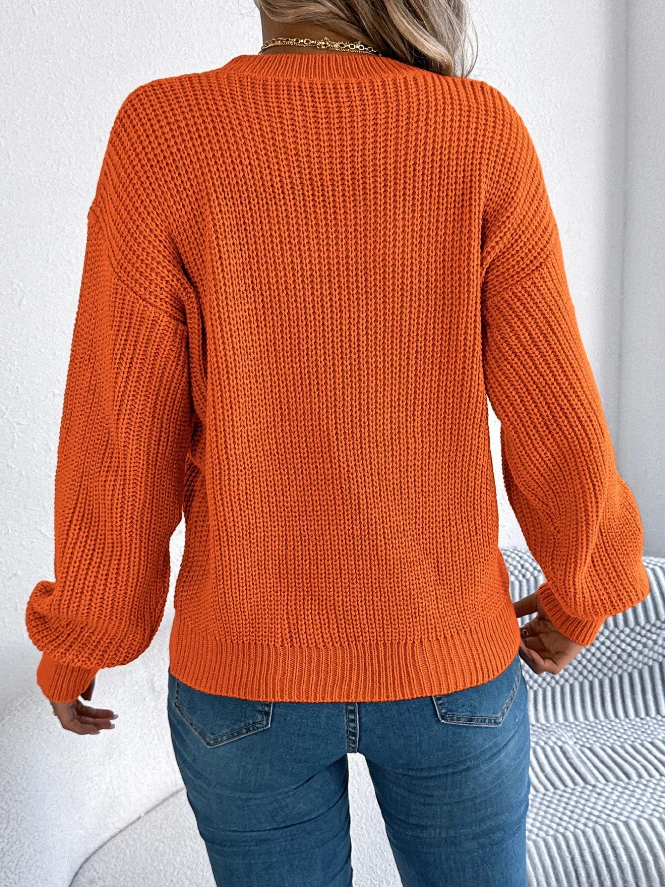 Openwork Round Neck Sweater-Nordavory