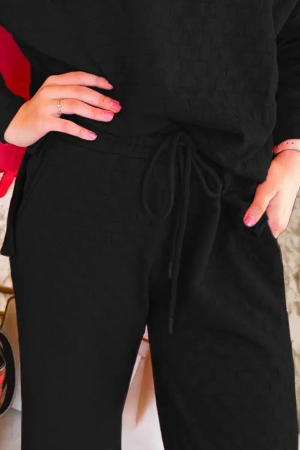 High-Low Round Neck Top and Pants Set-Nordavory