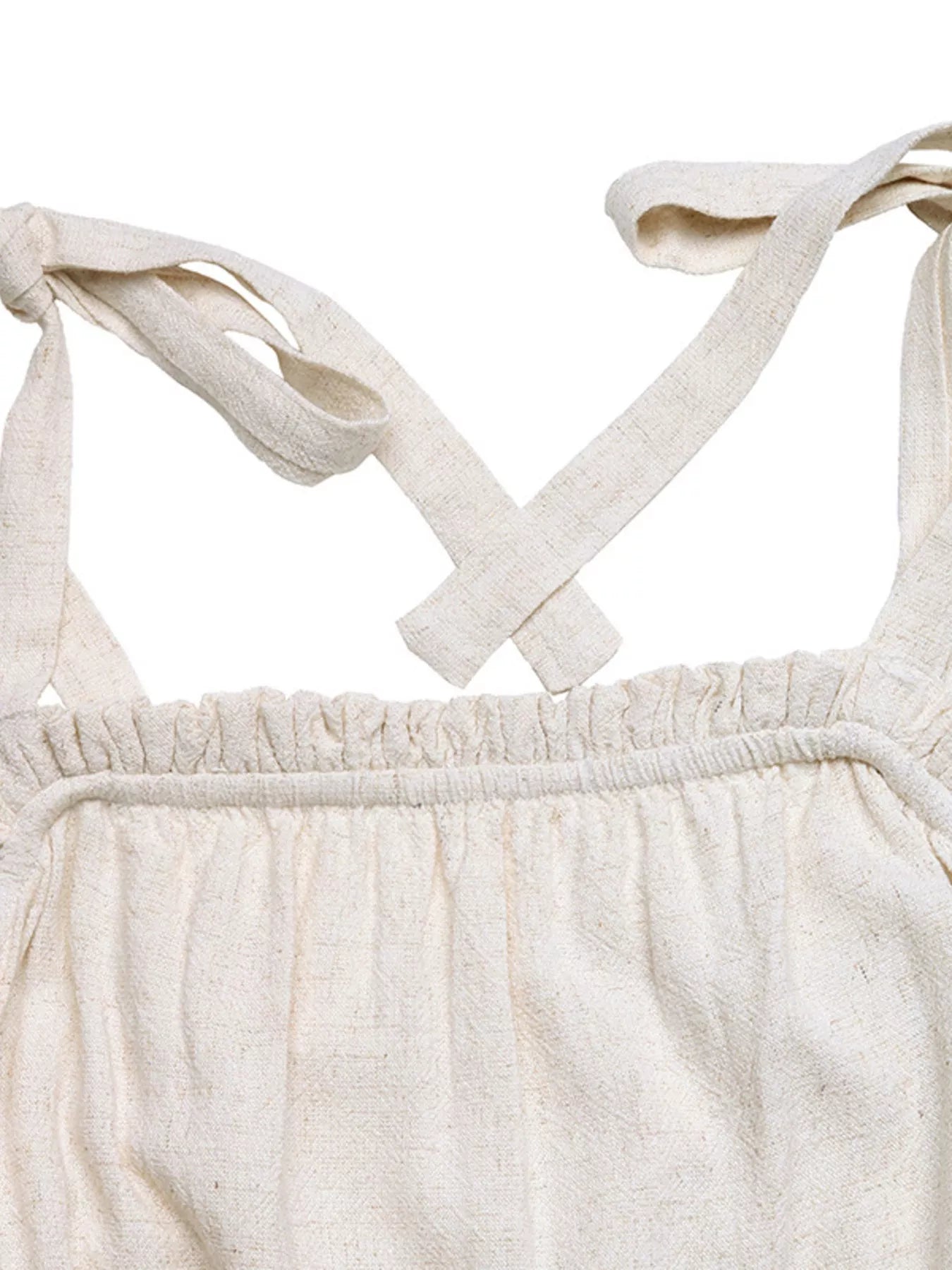 Tie Strap Tassel Hem Romper-Nordavory