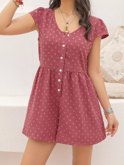 Swiss Dot Cap Sleeve Romper-Nordavory