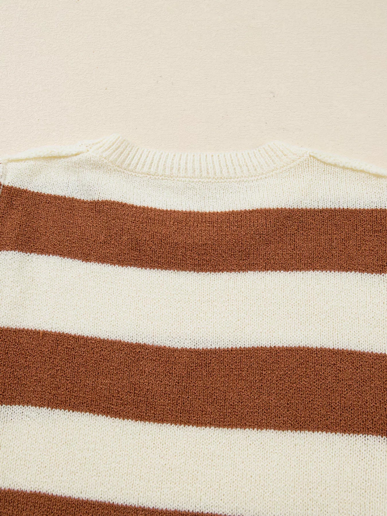 Stripe Drop Shoulder Sleeve Patchwork Baggy Sweater-Nordavory
