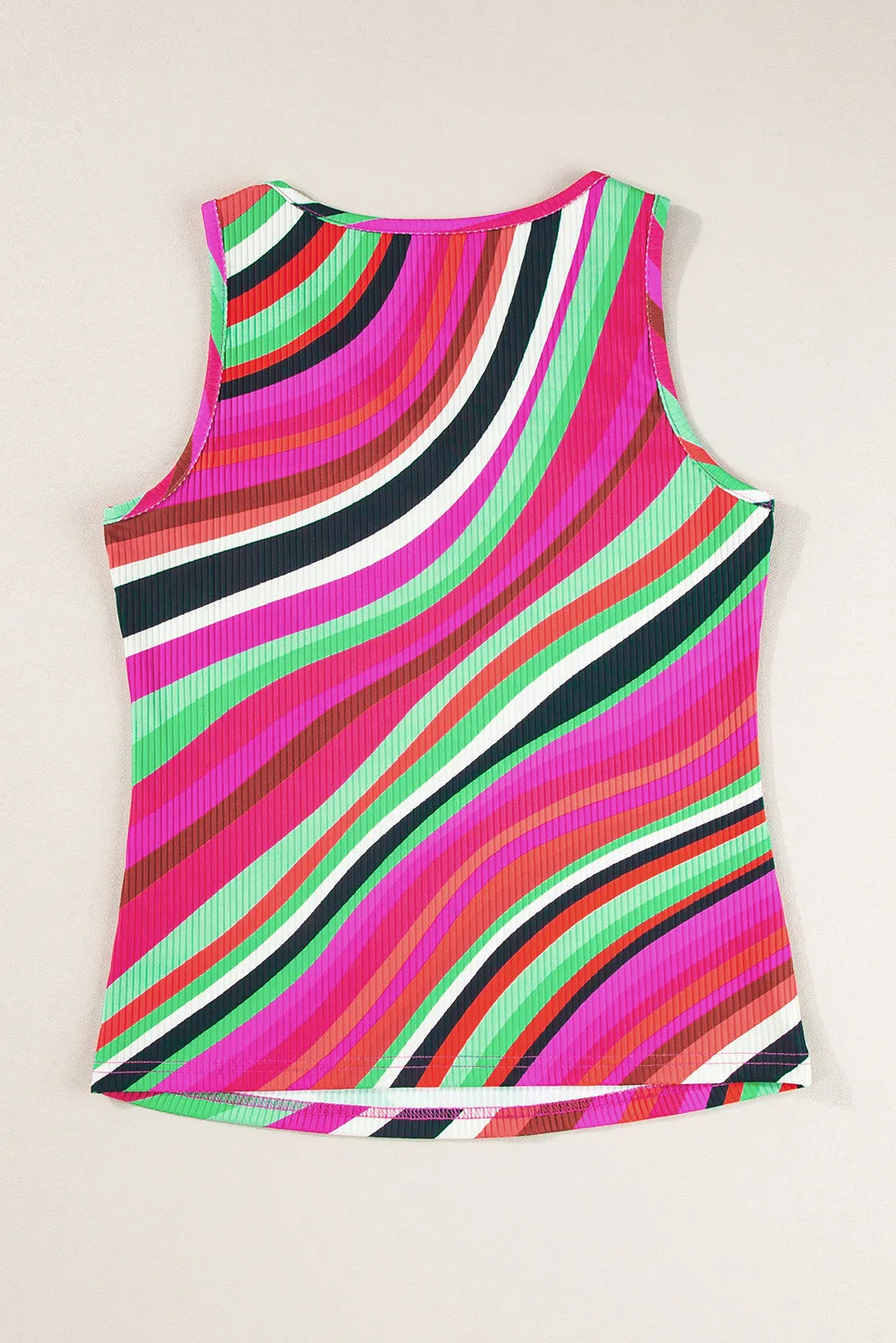 Color Block Round Neck Tank-Nordavory