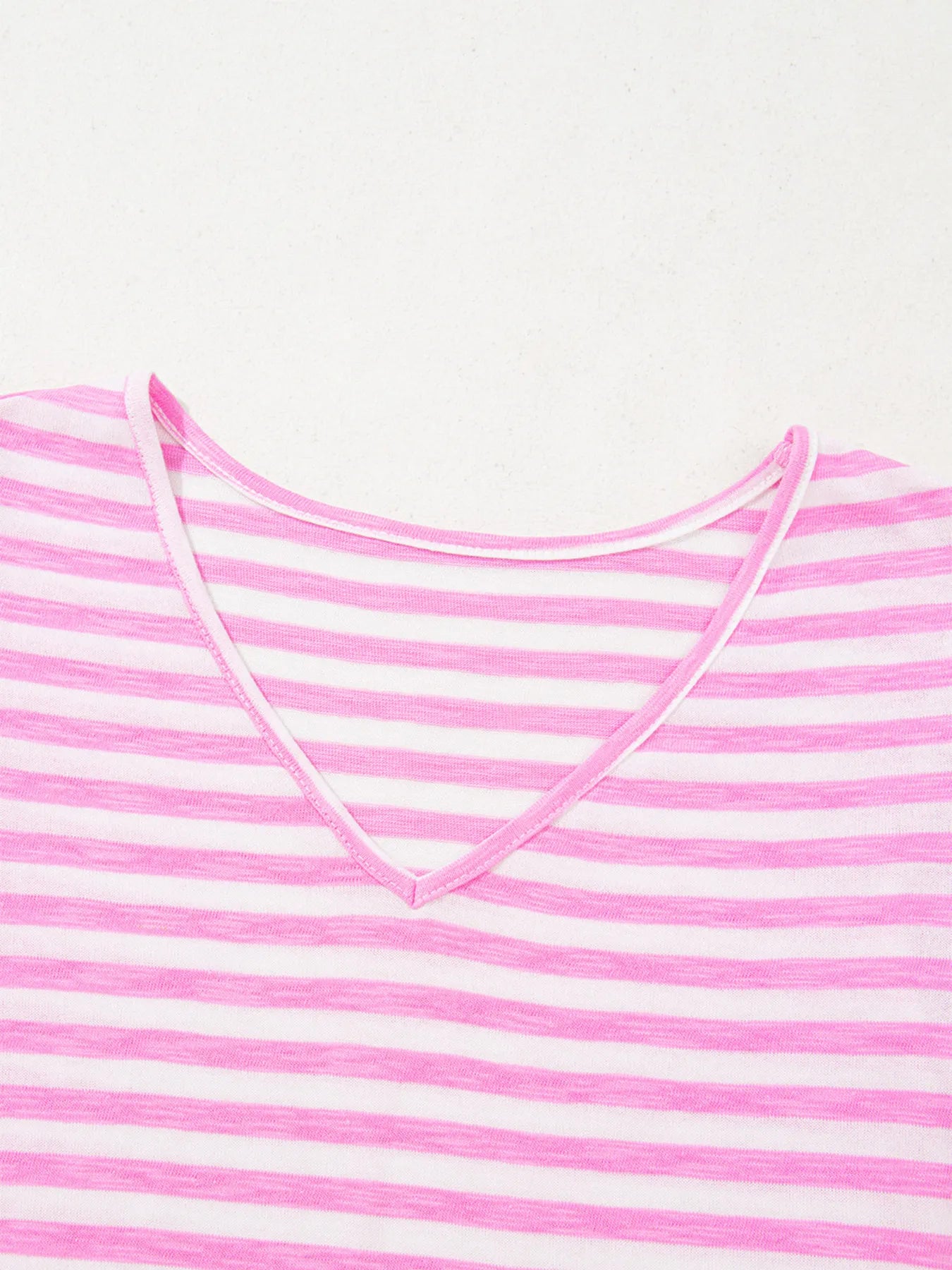 Striped V-Neck T-Shirt-Nordavory