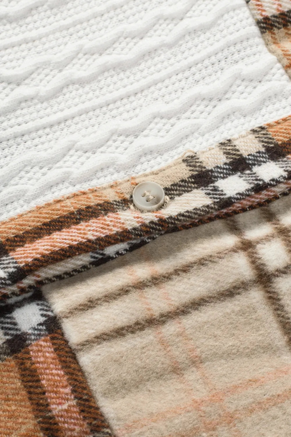 Plaid Button Up Long Sleeve Shacket-Nordavory
