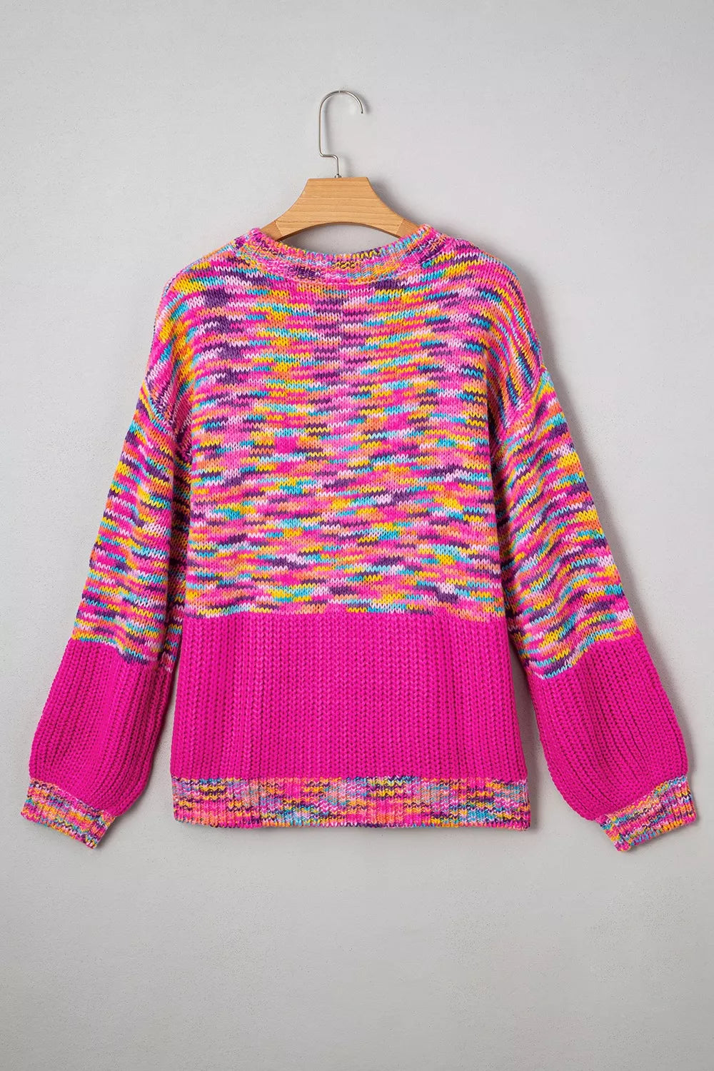 Colorful Knit Crew Neck Sweater-Nordavory