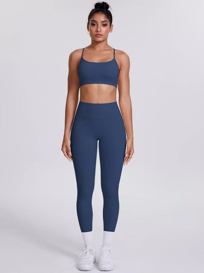 Criss-Cross Back Cami and Leggings Active Set – image 23