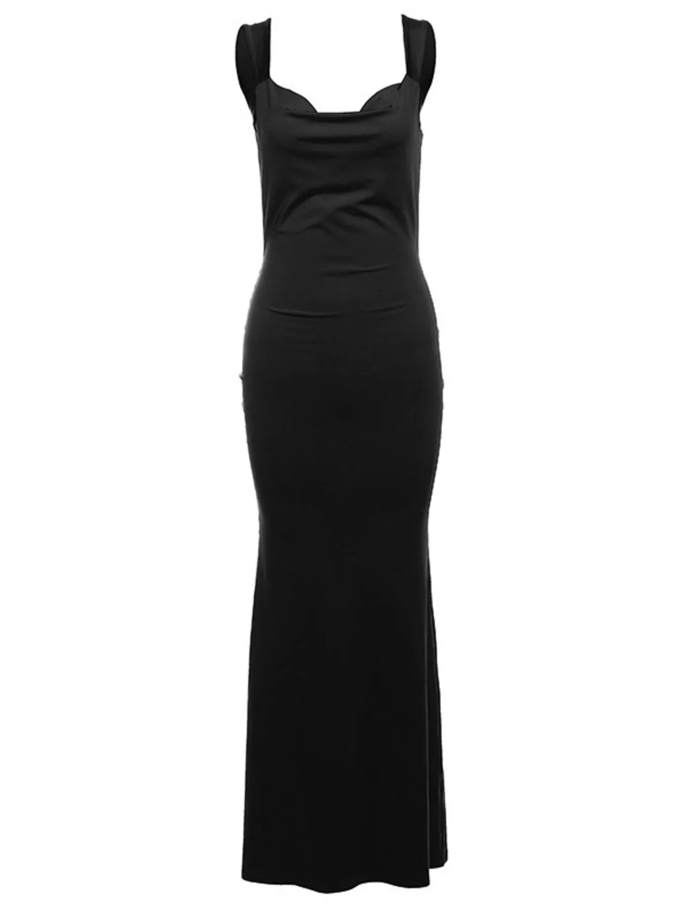 Backless Wide Strap Maxi Dress-Nordavory