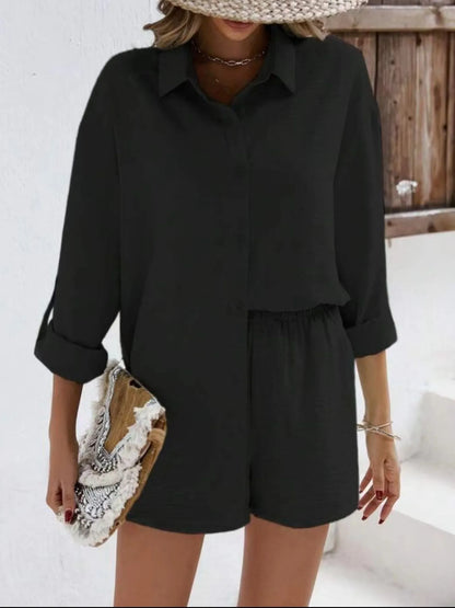 Button Down Shirt and Shorts Set-Nordavory