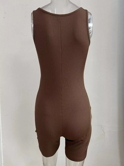 Wide Strap Slim Fit Romper-Nordavory