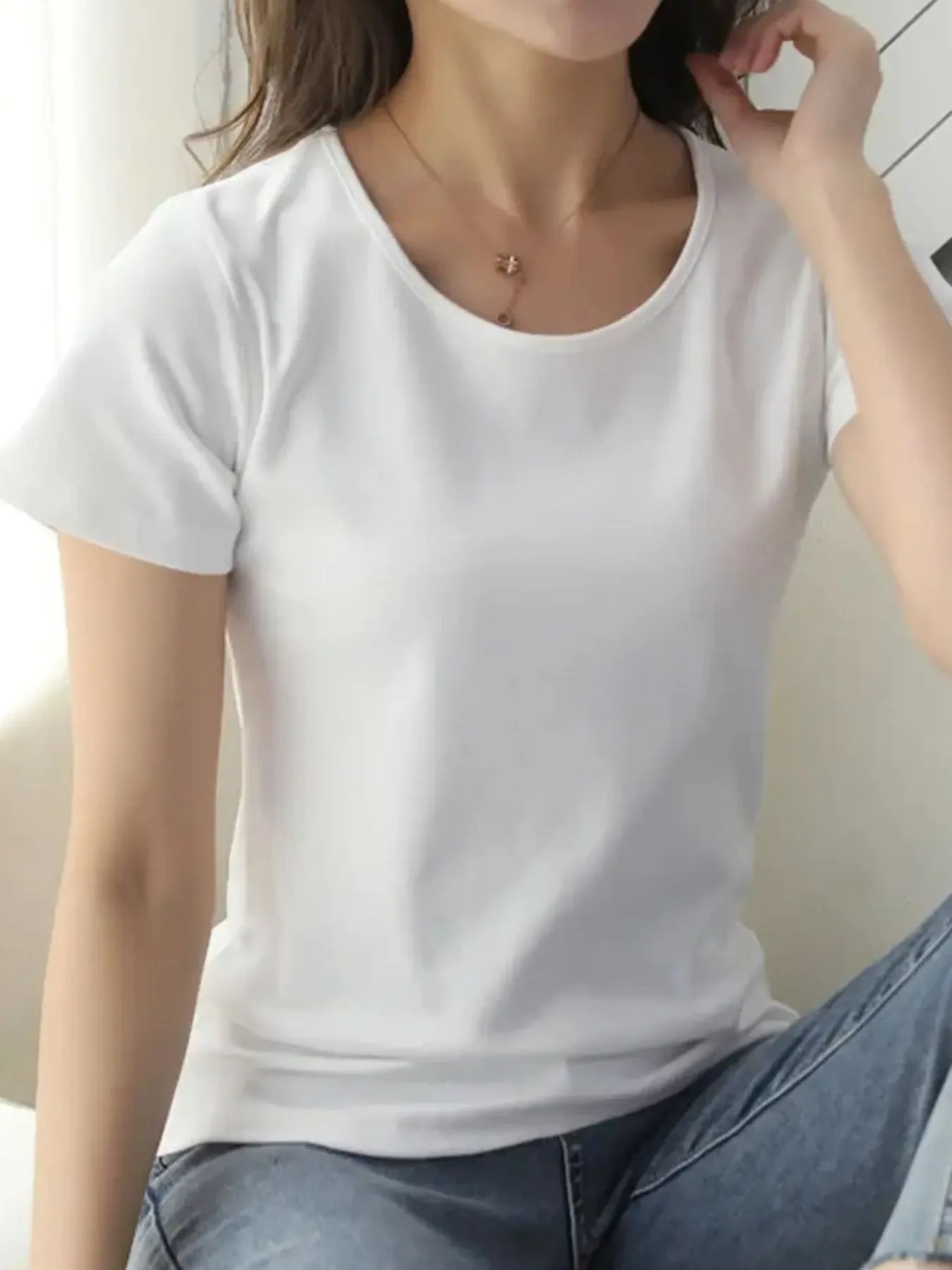 Round Neck Short Sleeve T-Shirt-Nordavory