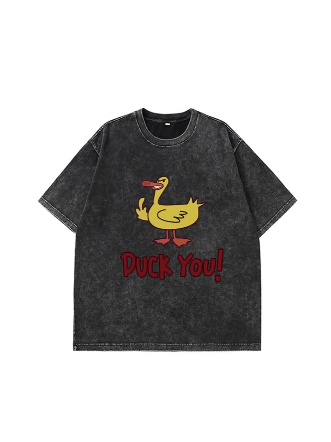 Duck Graphic Oversized Round Neck T-Shirt-Nordavory