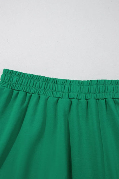 Frill Zip Front Puff Sleeve Top and Skort Set-Nordavory
