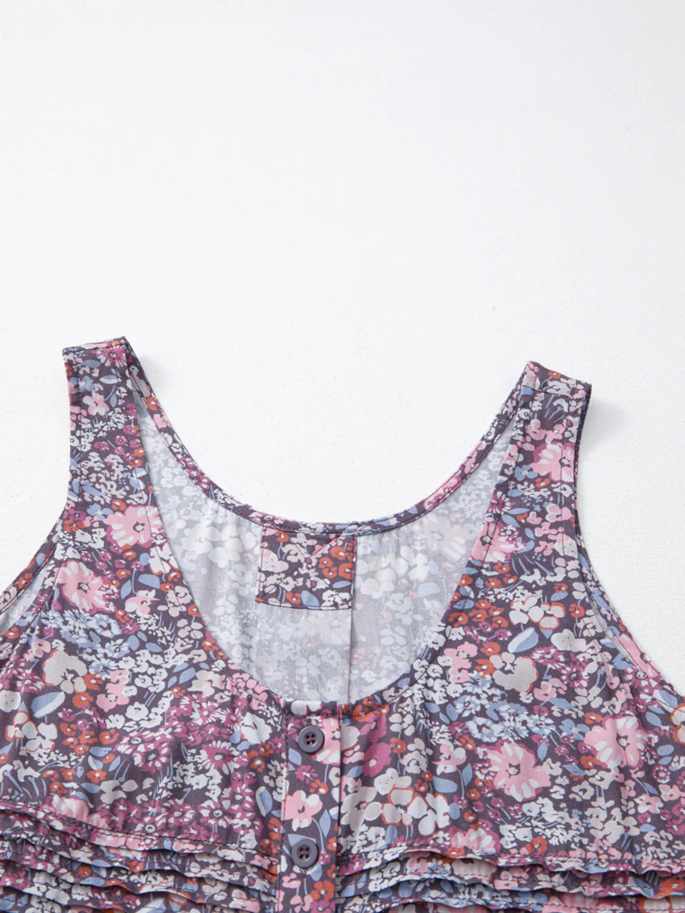 Floral Print Button Front Tank Top-Nordavory