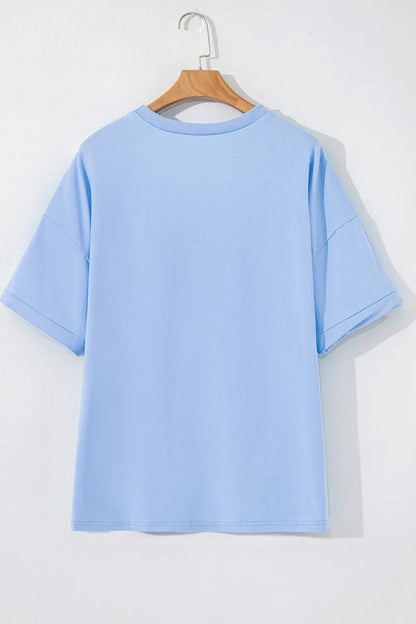 Loose Half Sleeve Hi Low Hem T Shirt-Nordavory