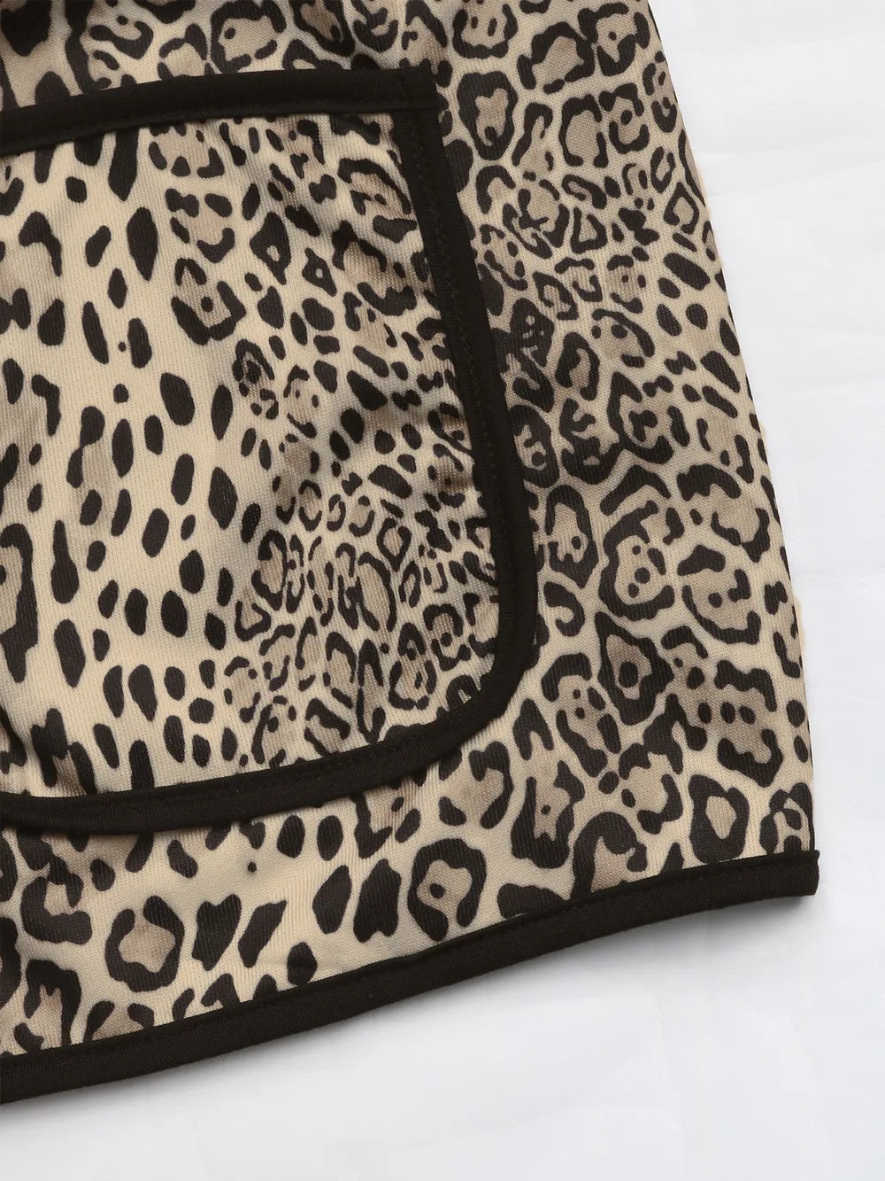 Perfee Leopard Open Front Long Sleeve Jacket-Nordavory