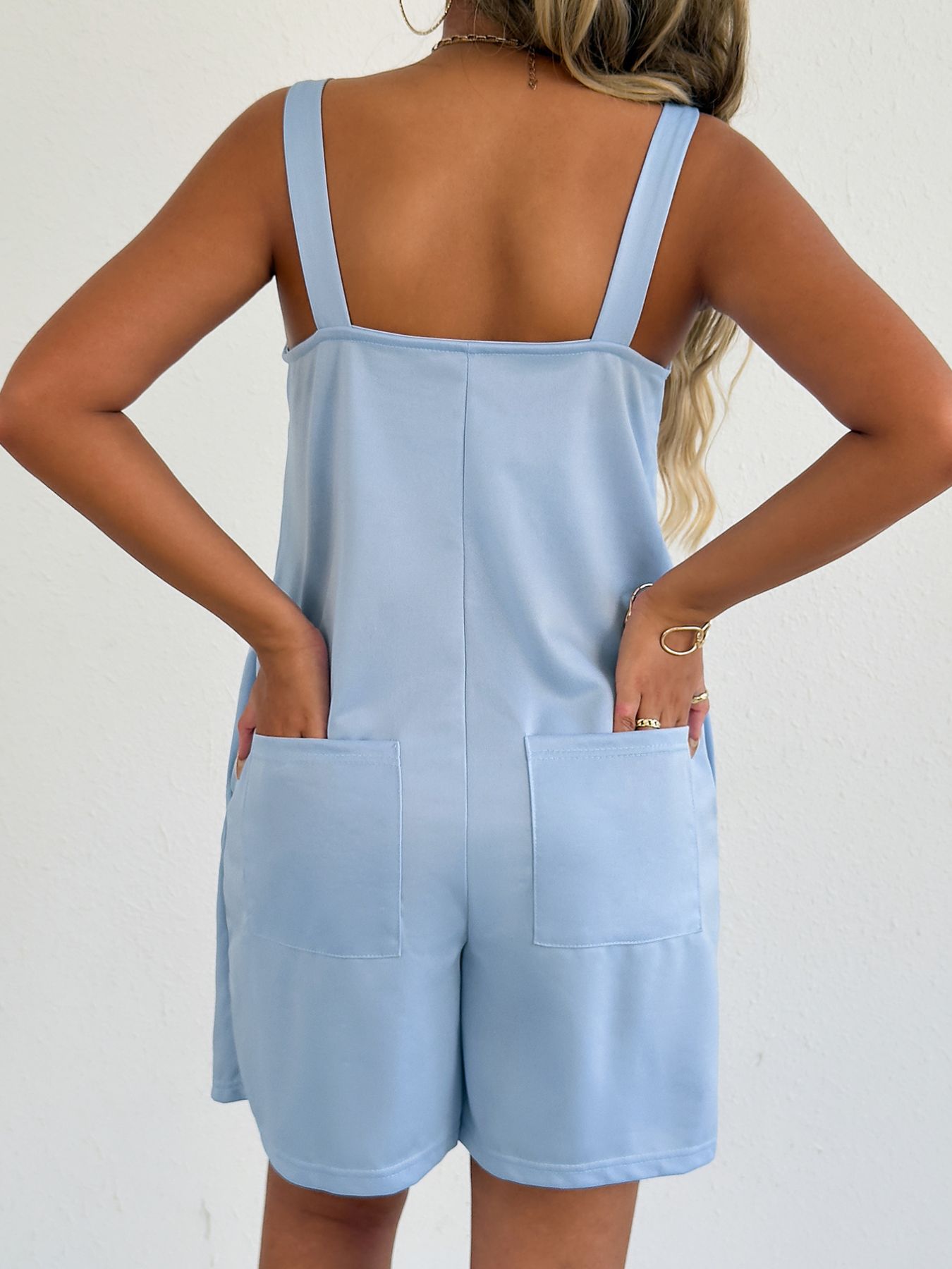 Sleeveless Casual Romper with Side Pockets-Nordavory