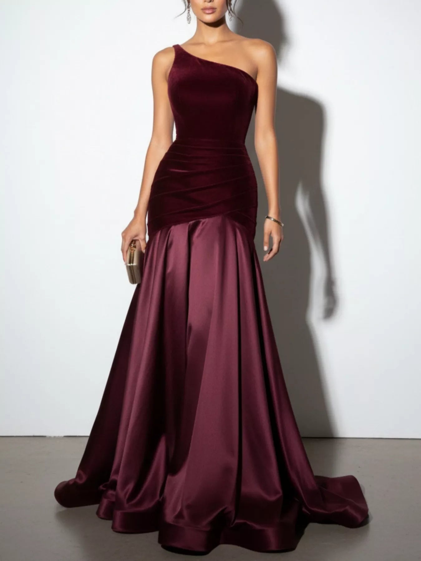 Single Shoulder Floor Length Dress-Nordavory