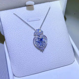 3 Carat Moissanite 925 Sterling Silver Heart Pendant Necklace - Nordavory