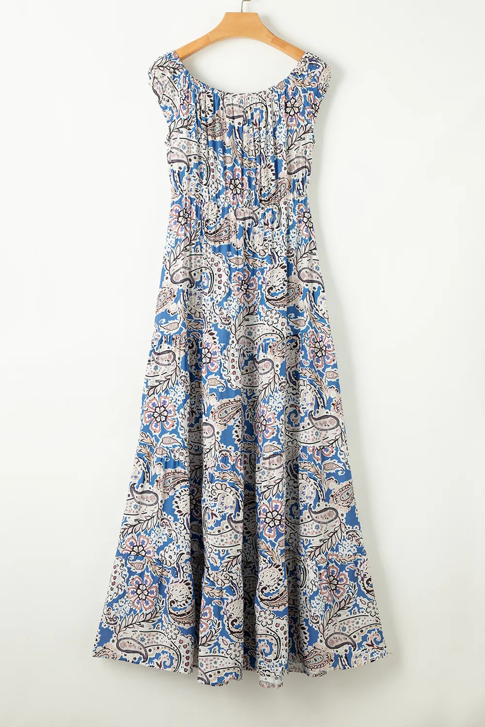 Printed Off-Shouder Short Sleeve Dress-Nordavory