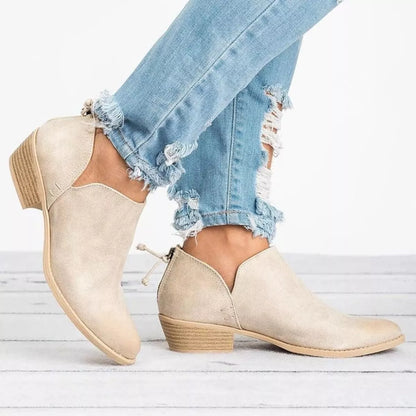 Point Toe Block Heels Boots-Nordavory
