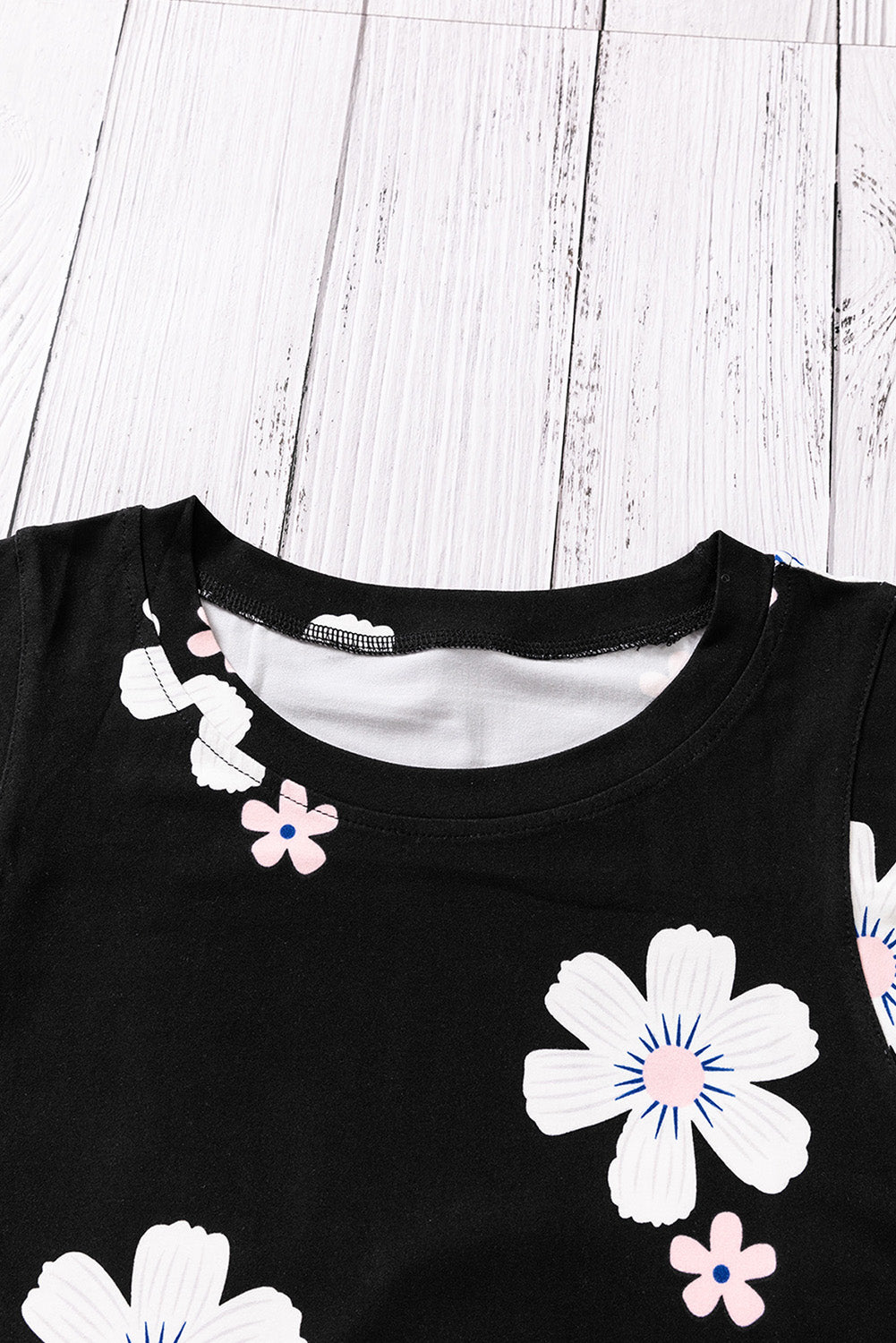 Printed Side Slit Round Neck Tank-Nordavory