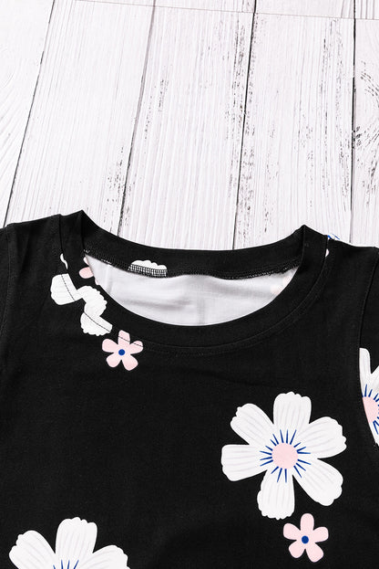 Printed Side Slit Round Neck Tank-Nordavory