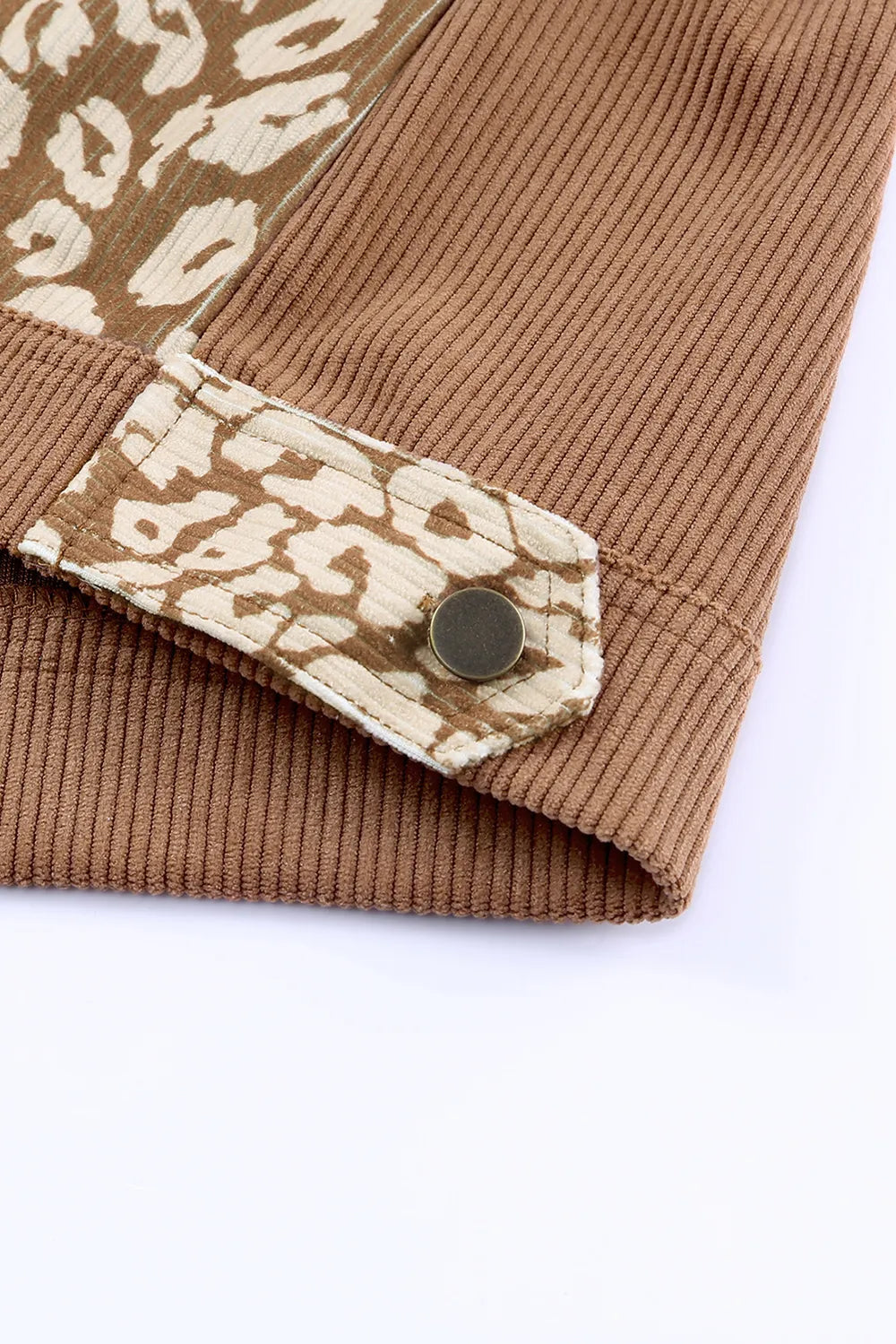 Leopard Button Up Drop Shoulder Jacket-Nordavory