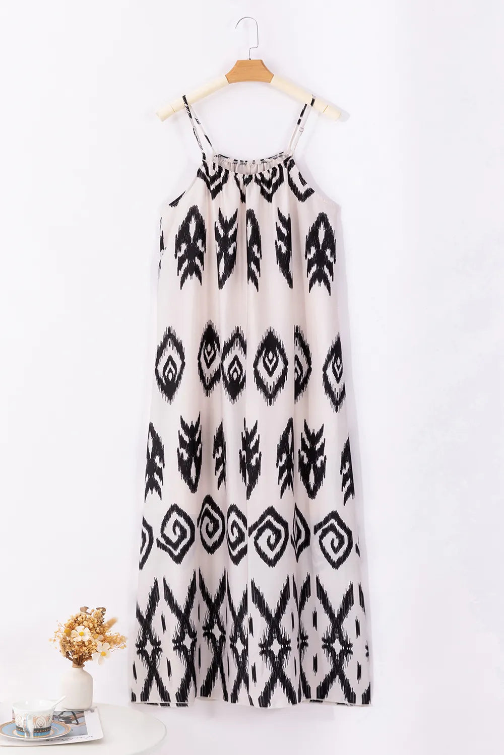 Full Size Printed Spaghetti Strap Cami Dress-Nordavory