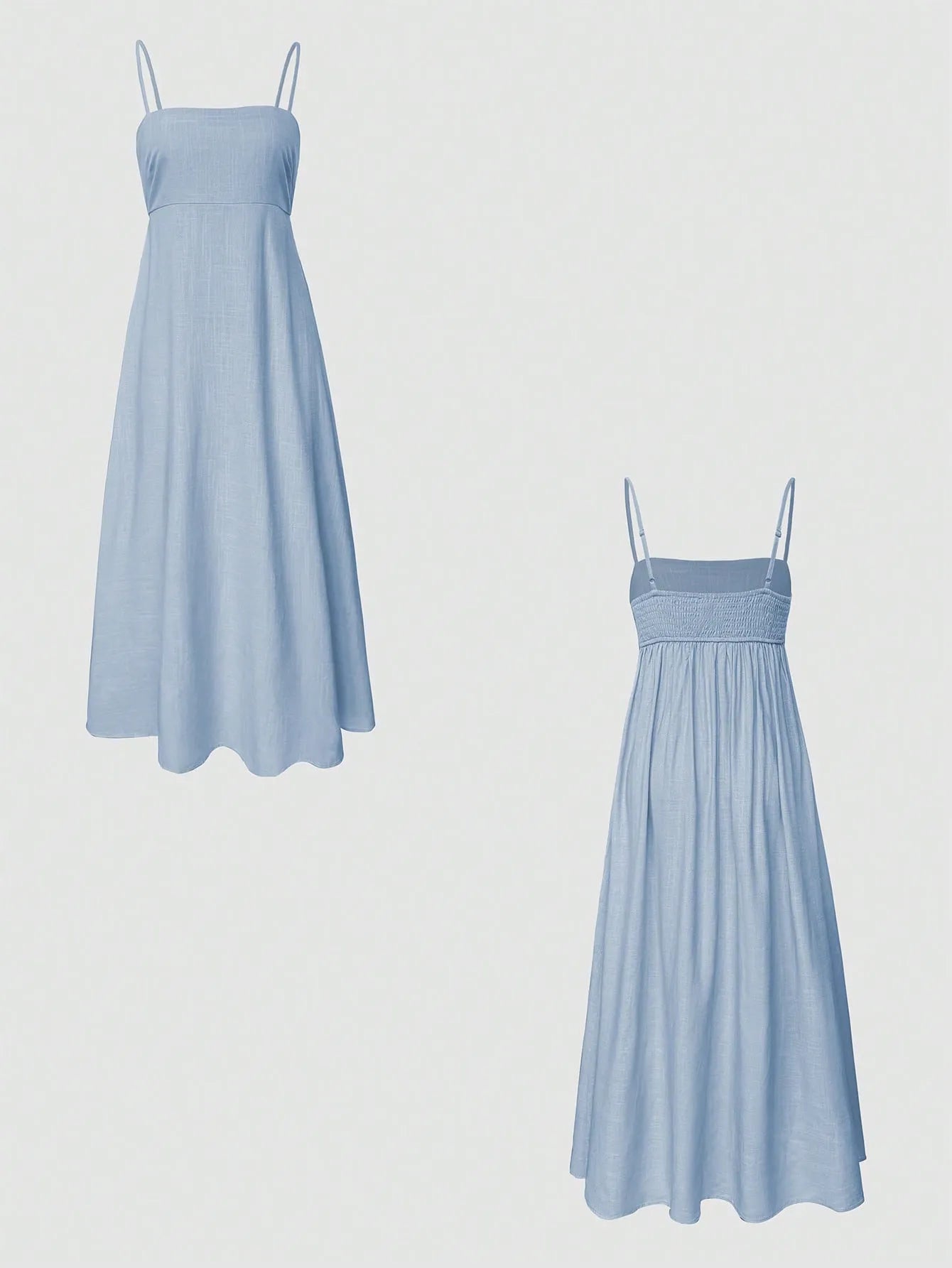 Smocked Square Neck Cami Dress-Nordavory
