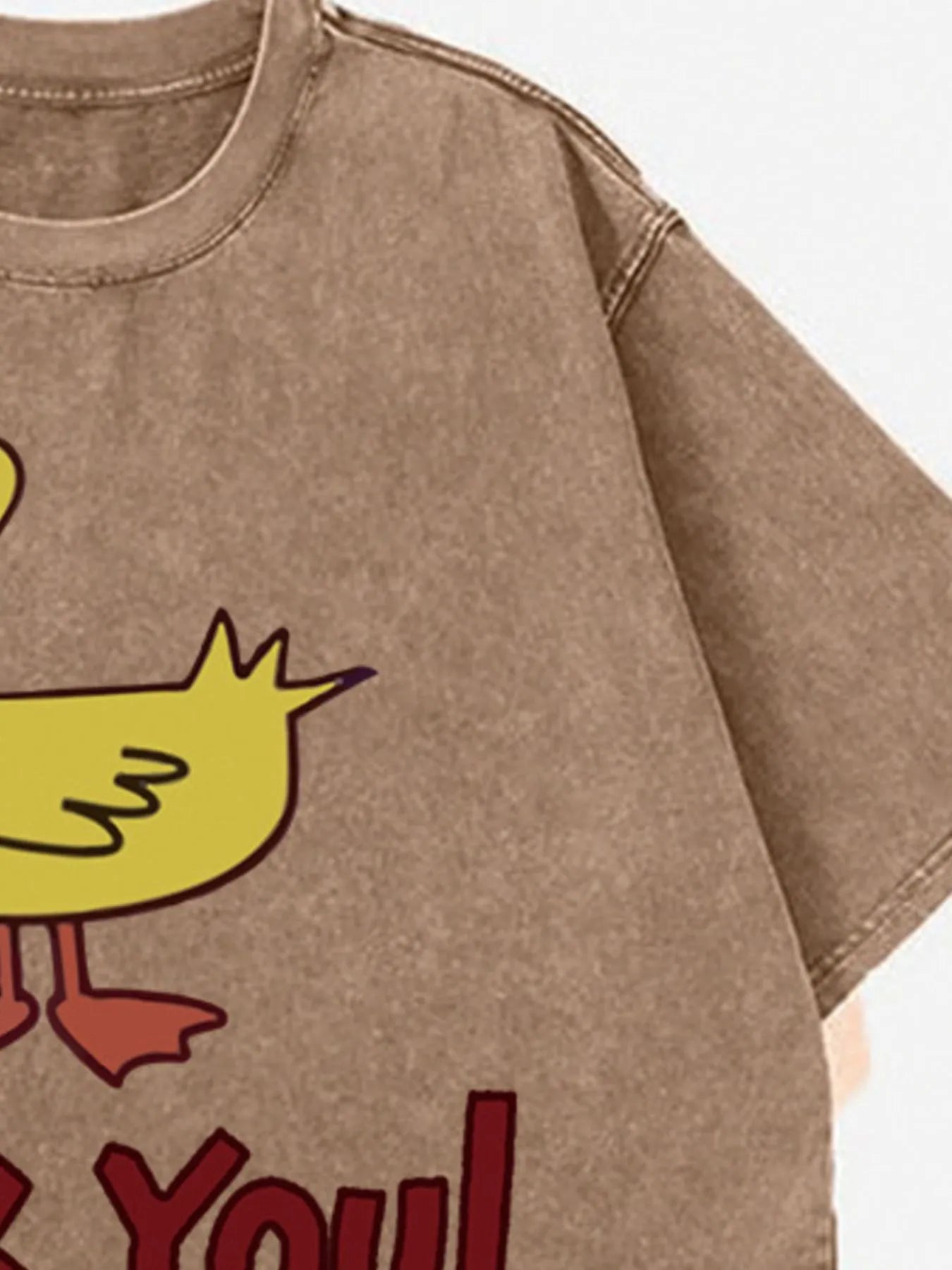 Duck Graphic Oversized Round Neck T-Shirt-Nordavory