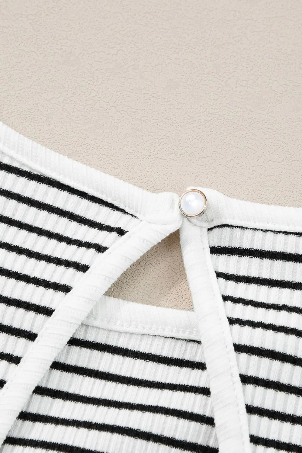 Striped Ribbed Round Neck Tank-Nordavory