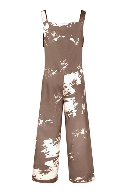 Pocketed Tie-Dye Wide Strap Overalls-Nordavory